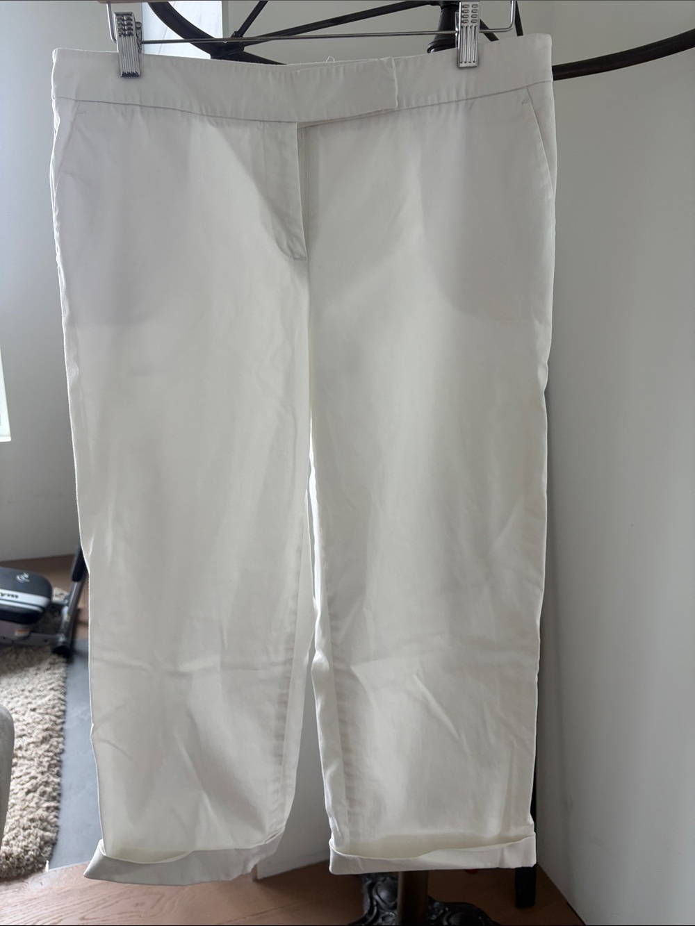 Kenneth Cole White Cropped Cotton Dress Pants